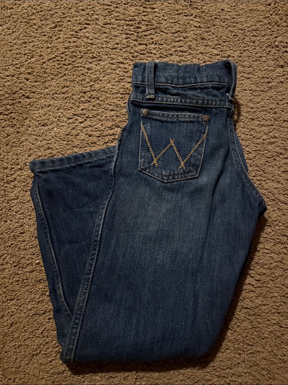 Kids' Dark Blue Denim Jeans with Contrast Stitching